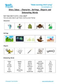 Worksheets for kids - story-ideas-write-a-story